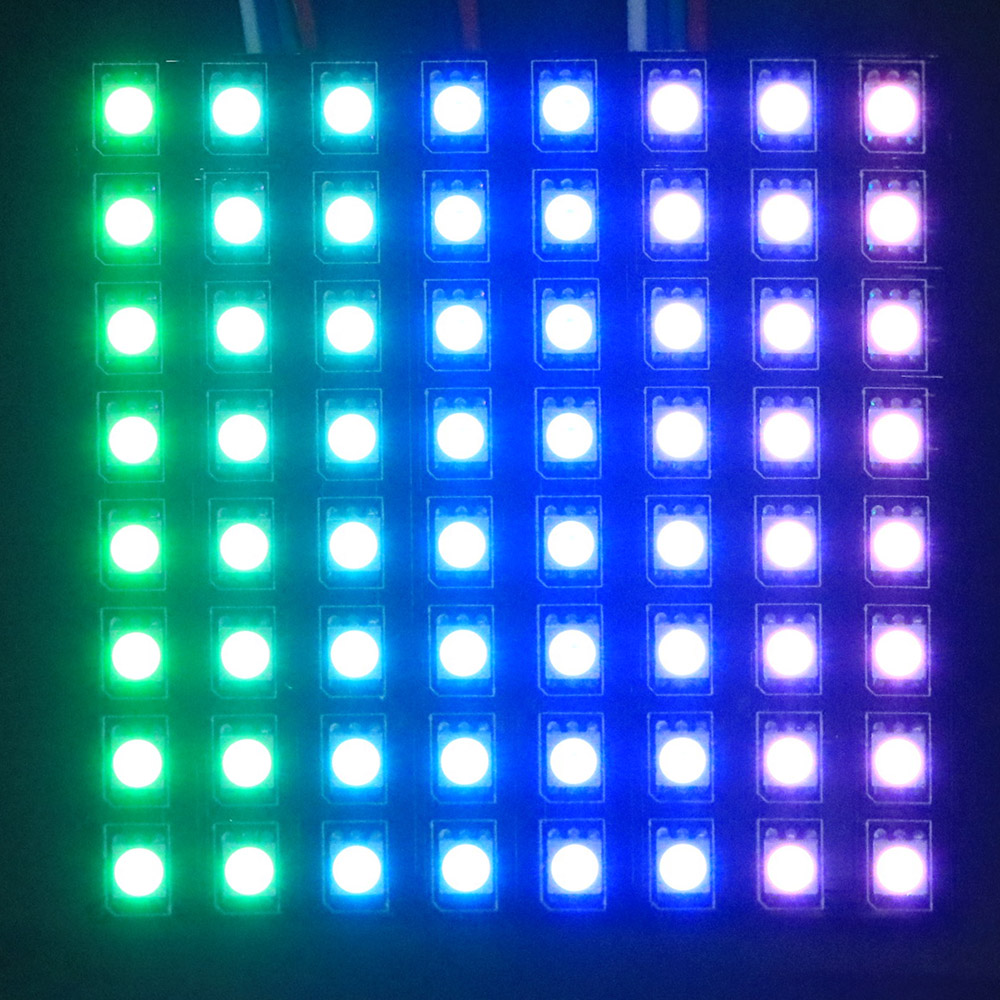 Flex 8x8 LED Matrix Display Panel WS2815 RGB Light For Signs